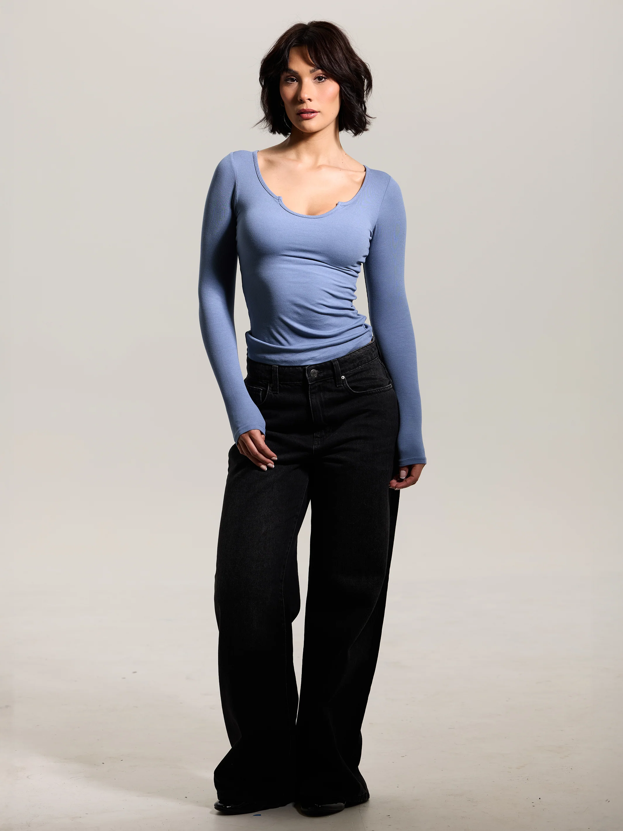 Braless Ribbed U-Shape Long Sleeve - Image 15
