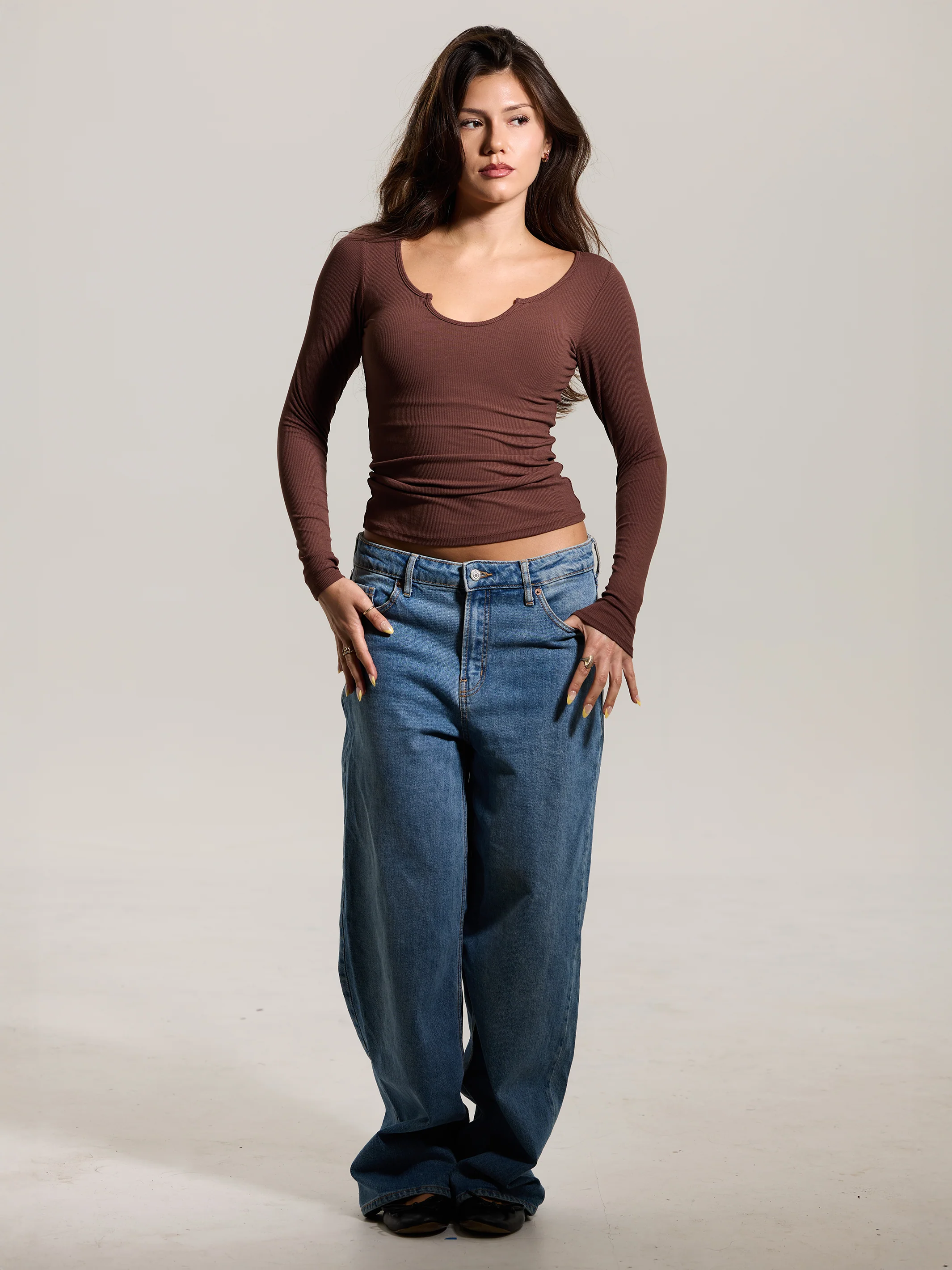 Braless Ribbed U-Shape Long Sleeve - Image 9
