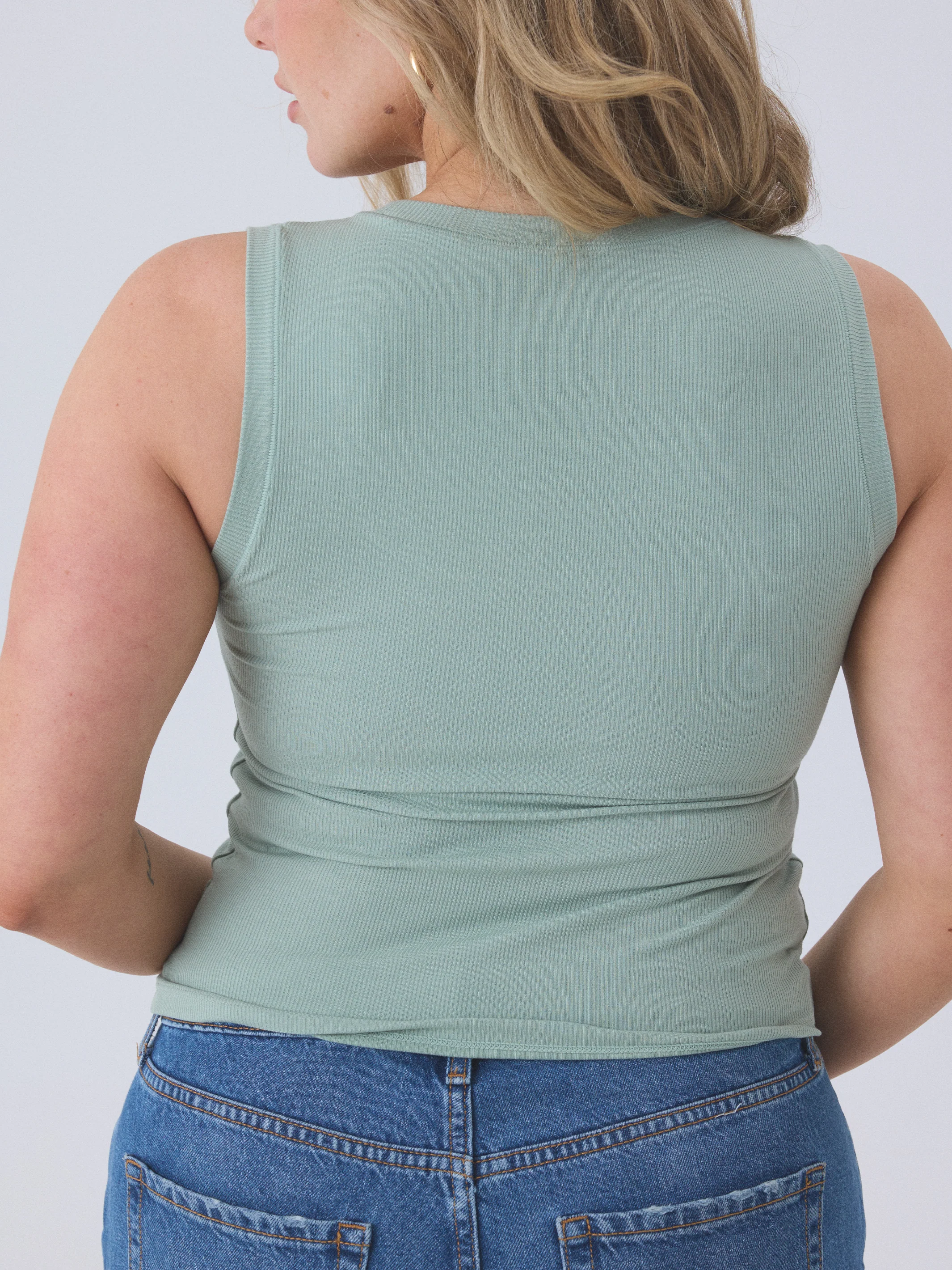 Chunky Binding Ribbed Square Neck Tank - Image 10