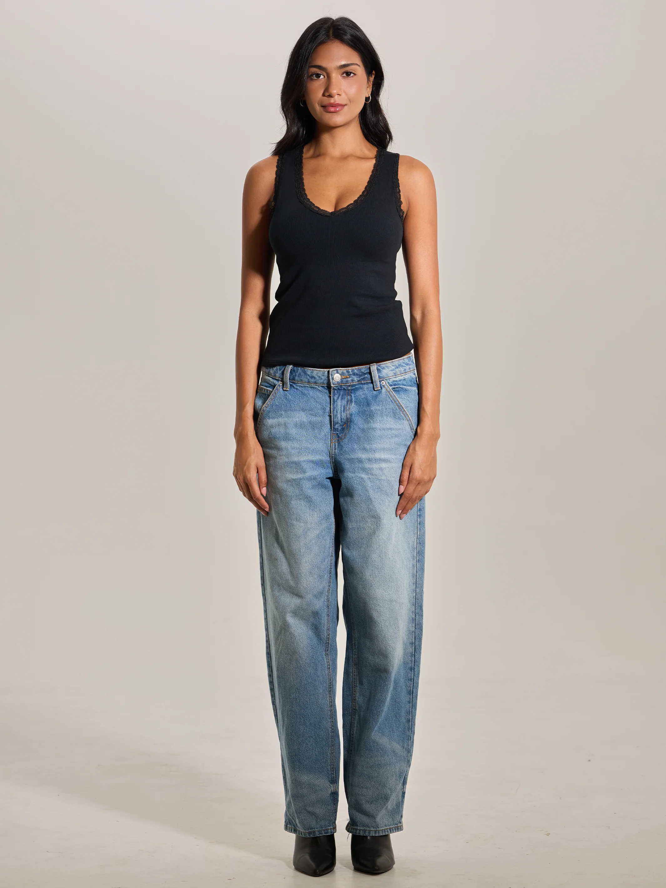 Lace Cotton V-Neck Full Length - Image 15