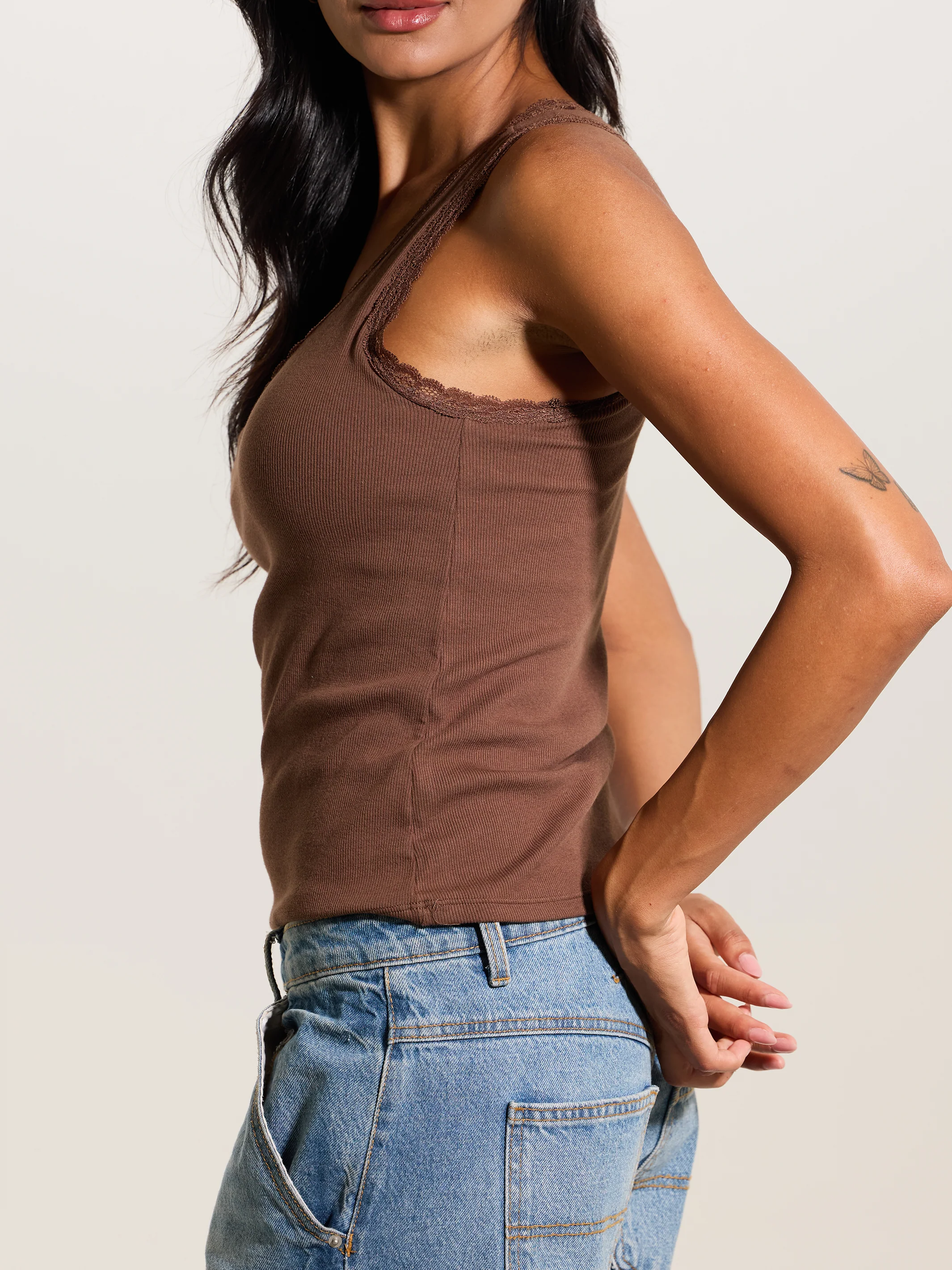 Lace Cotton V-Neck Full Length - Image 8