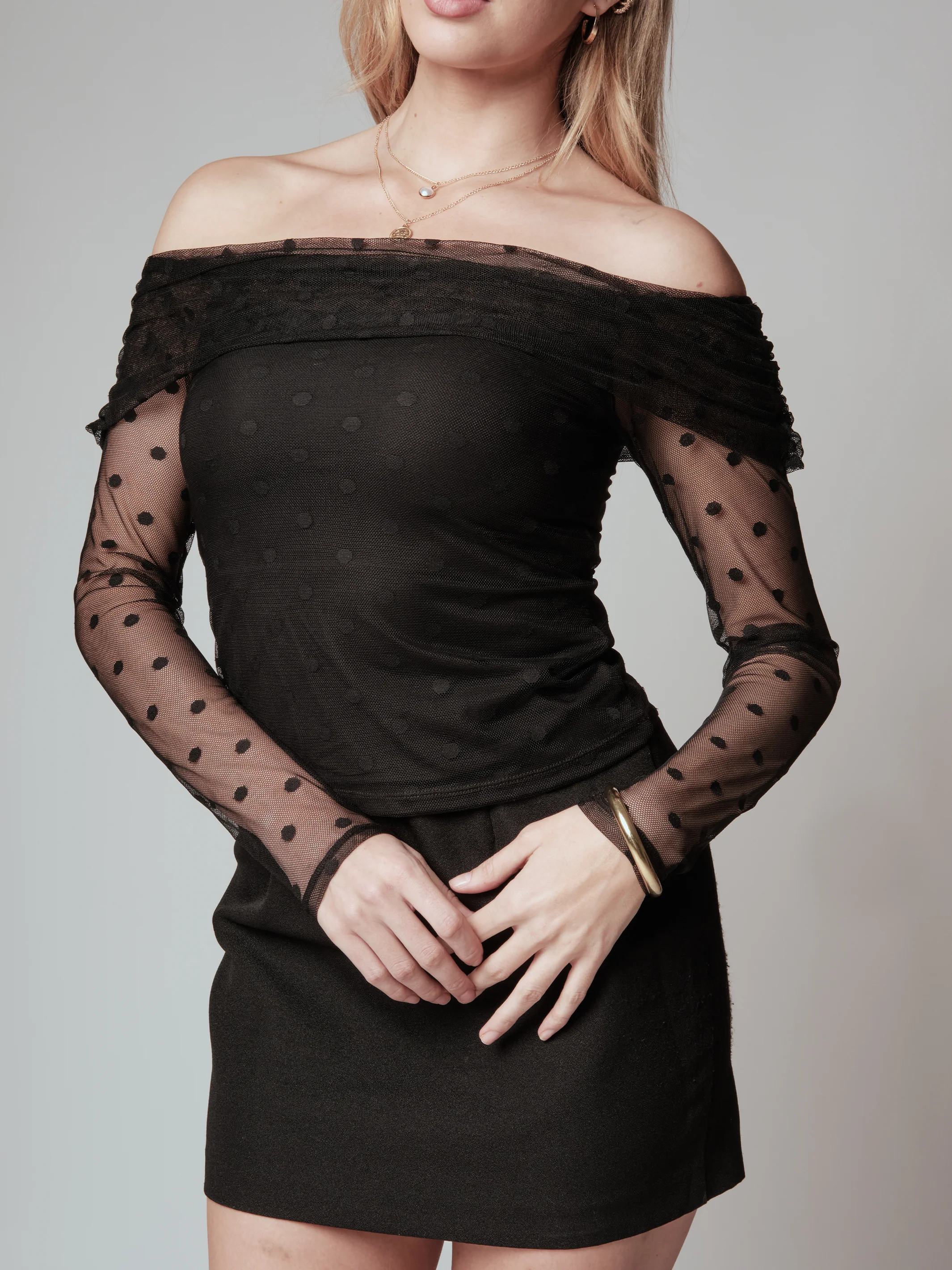 Mesh Fold Over Long Sleeve - Image 7