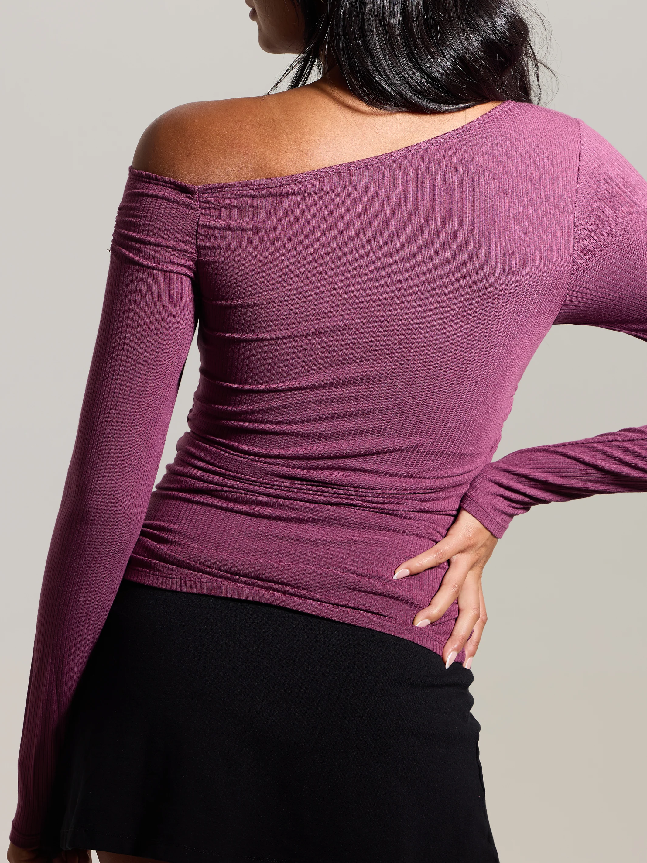 Ruched Asymmetric Long Sleeve - Image 14