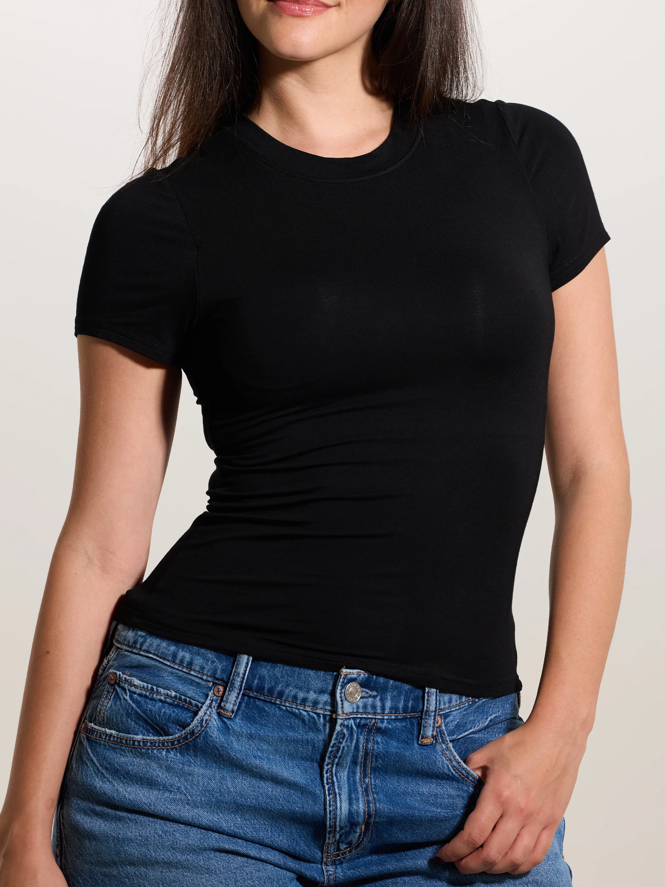 Crew Neck Braless T-Shirt - Image 25
