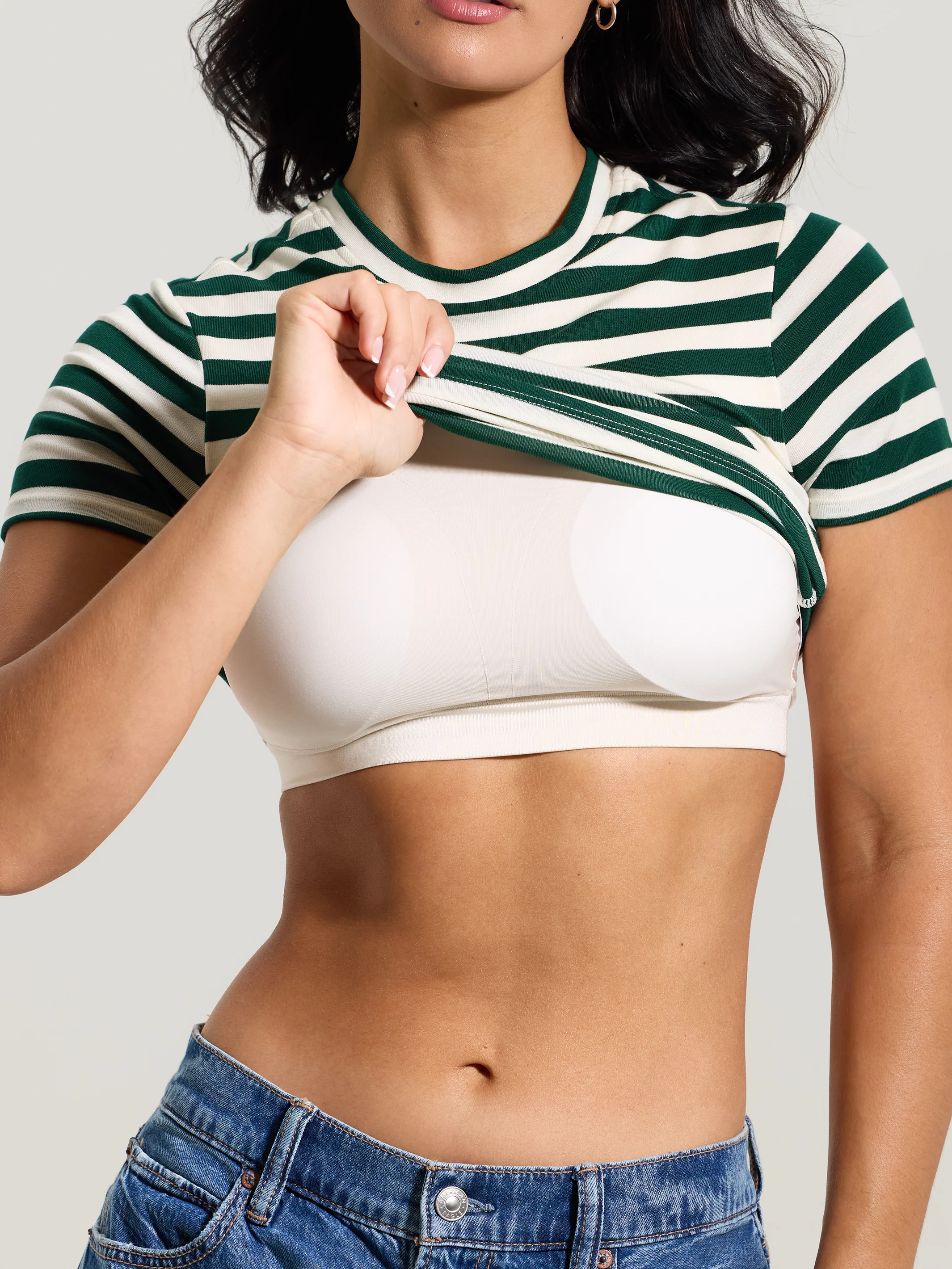 Crew Neck Braless T-Shirt - Image 30