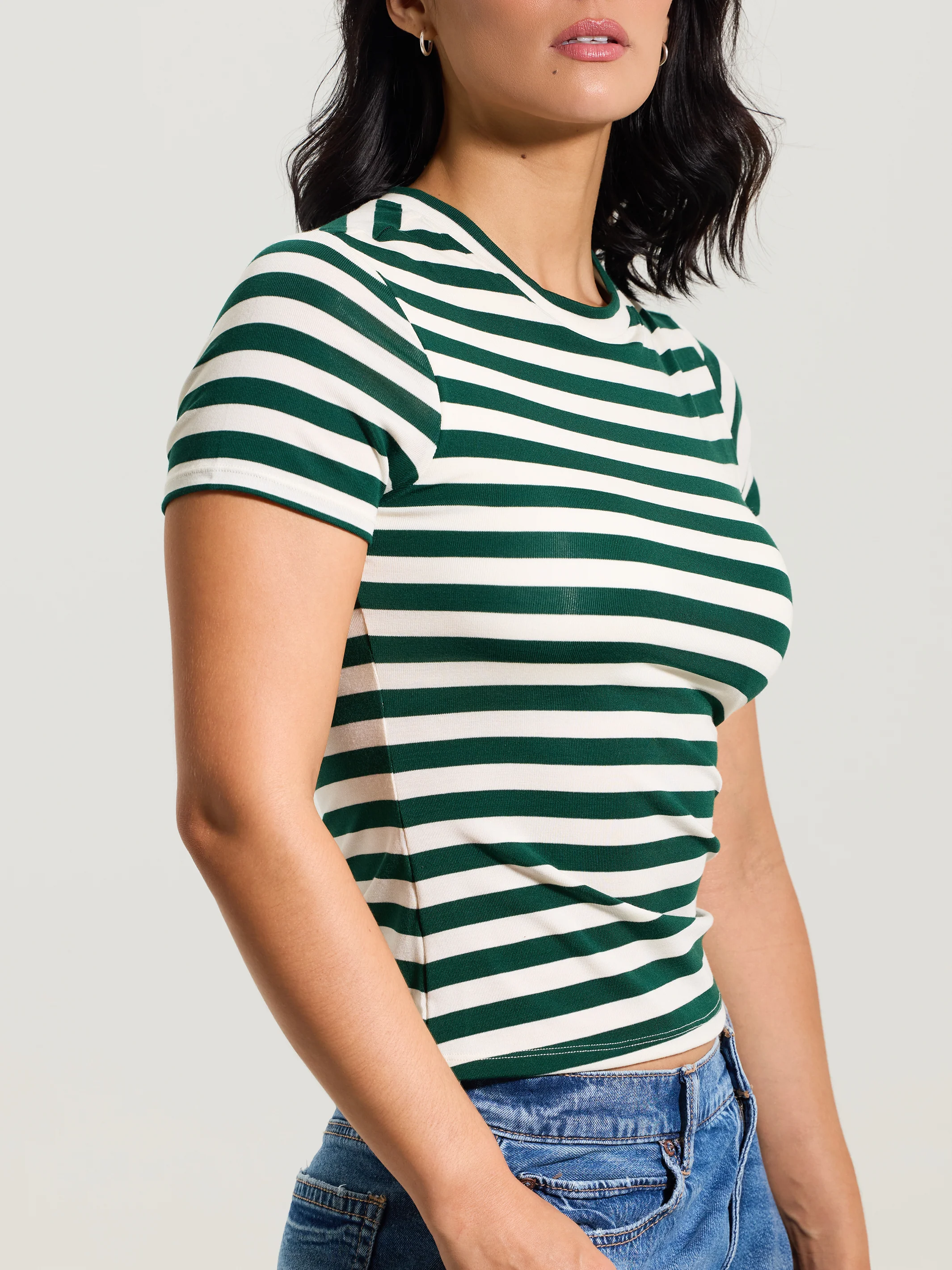 Crew Neck Braless T-Shirt - Image 31