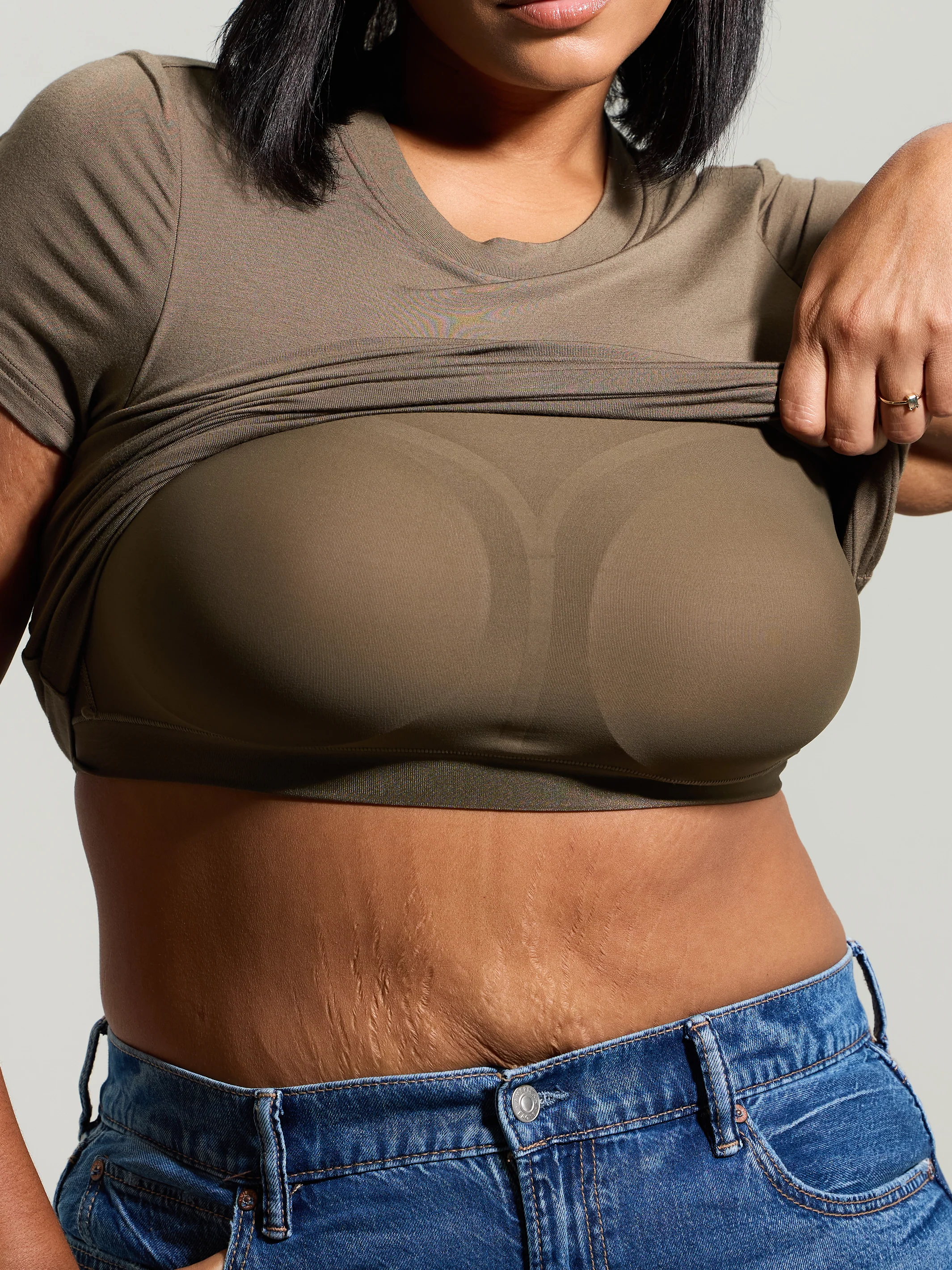 Crew Neck Braless T-Shirt - Image 40