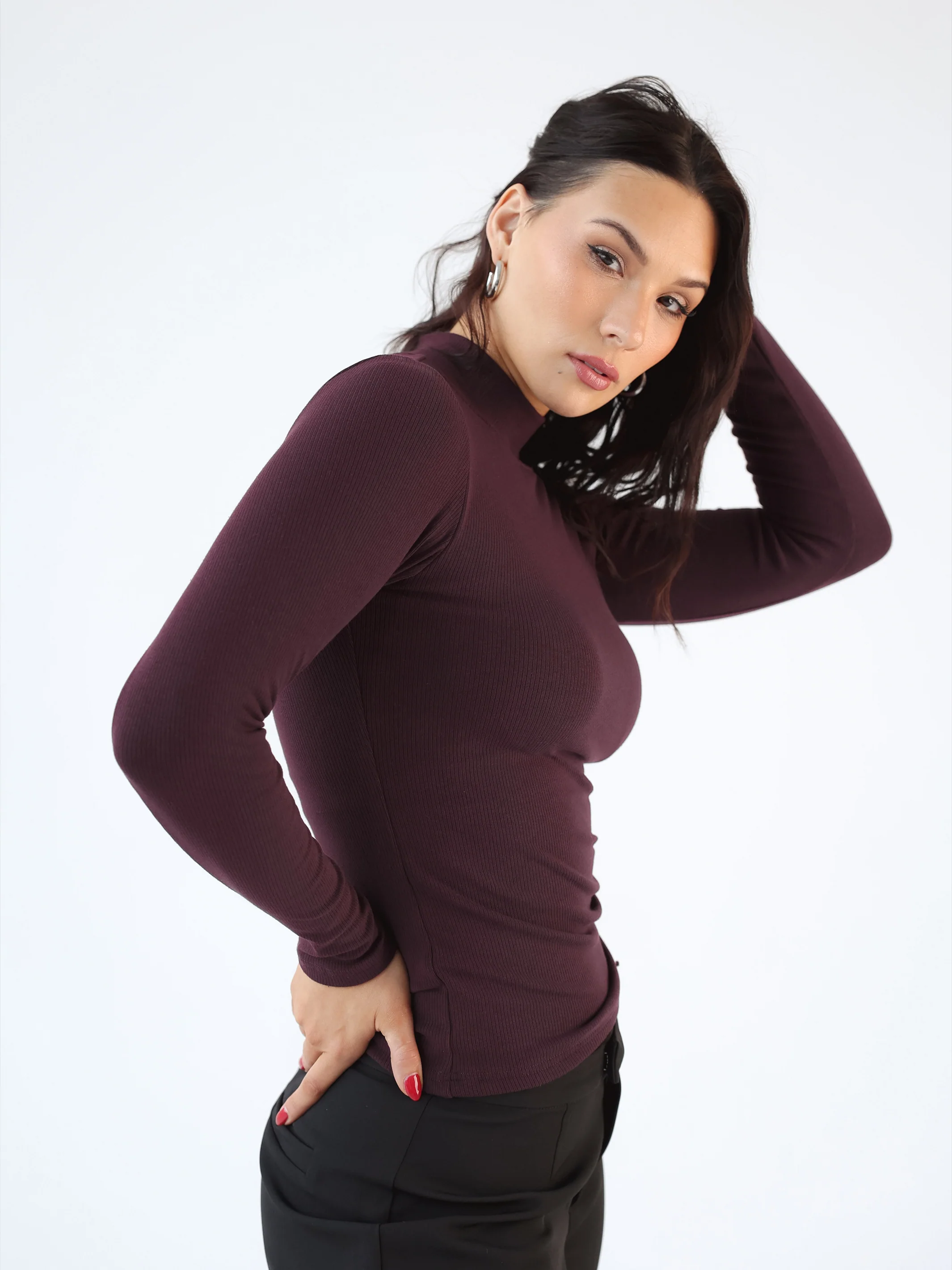 Ribbed Turtleneck Long Sleeve - Image 23